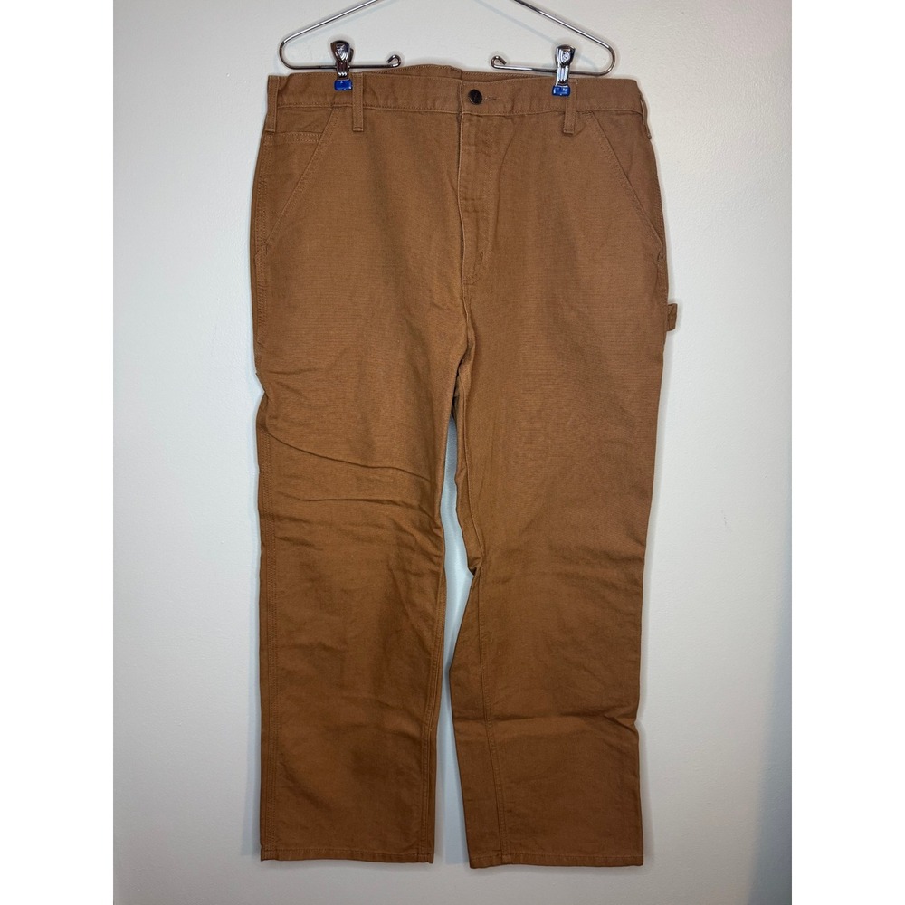 Carhartt B11 BRN Washed Duck Work Dungaree Pants Brown 36x30 Utility Carpenter